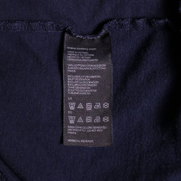 Tommy Hilfiger XL V-Neck T-Shirt Navy Blue Preppy Minimalist Casual Menswear Tee - Picture 8 of 10